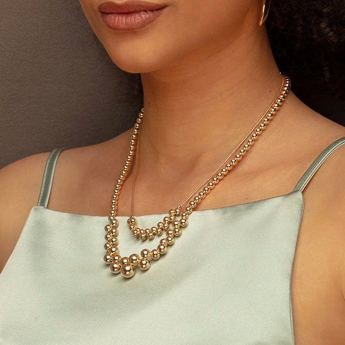 Elegant Silver Bead Necklace