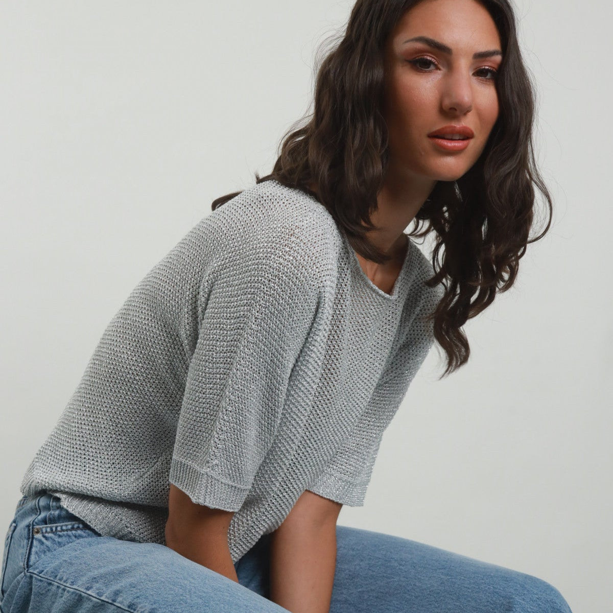 Pebble Lurex Sweater | Sparkle & Comfort