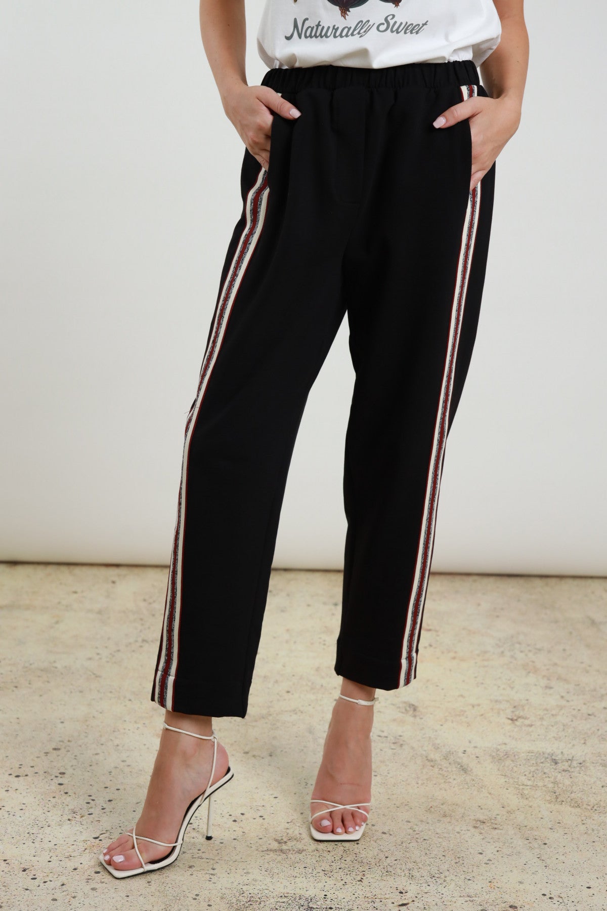 Stripe Black Jogger Trousers | Casual Comfort & Style