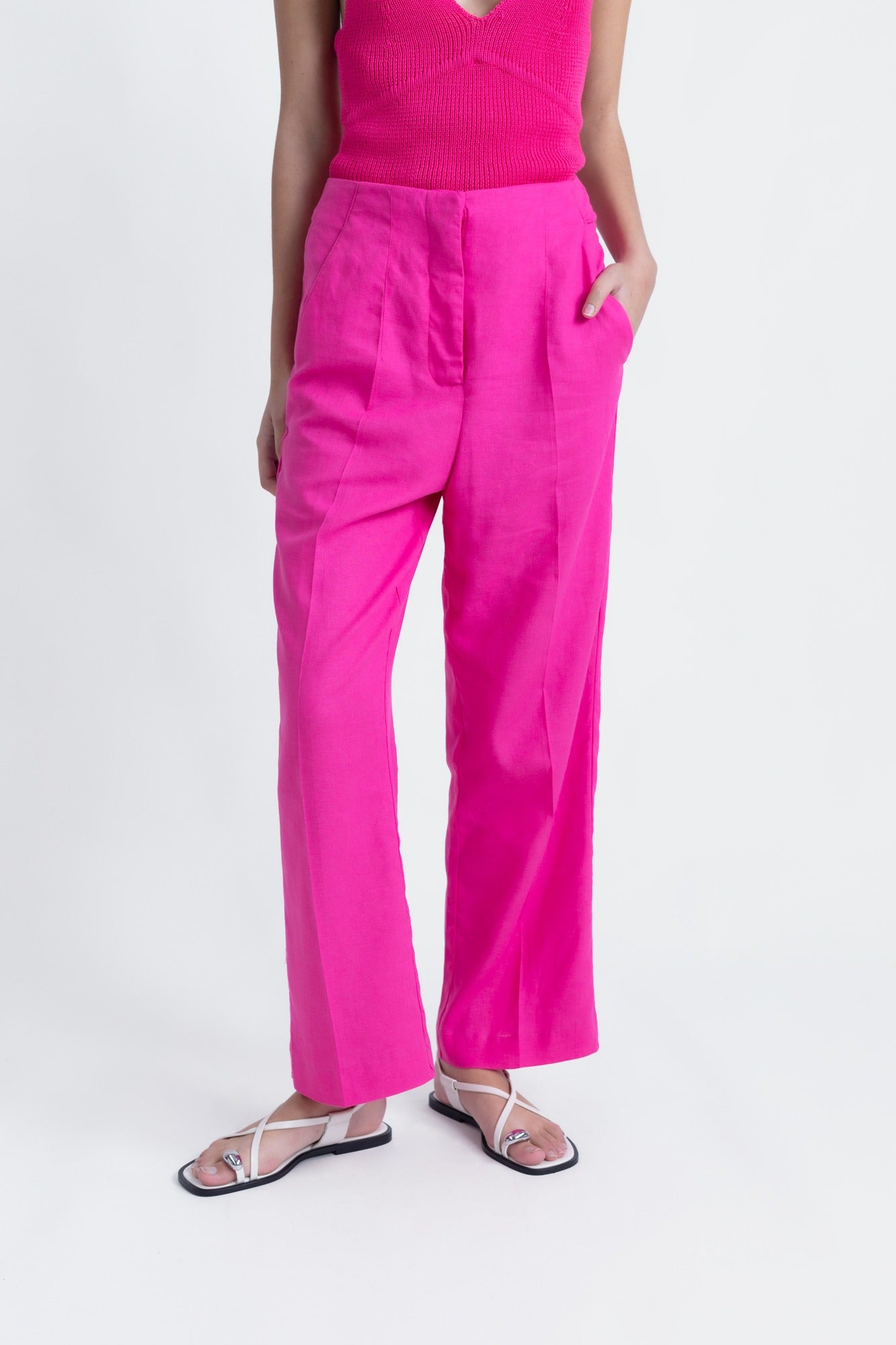 Pink Raw Linen Pants – Lightweight, Sustainable Style with a Feminine Touch