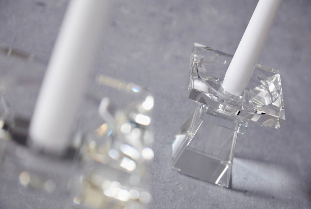 Crystal Candlestick Medium for sale - Woodcock and Cavendish