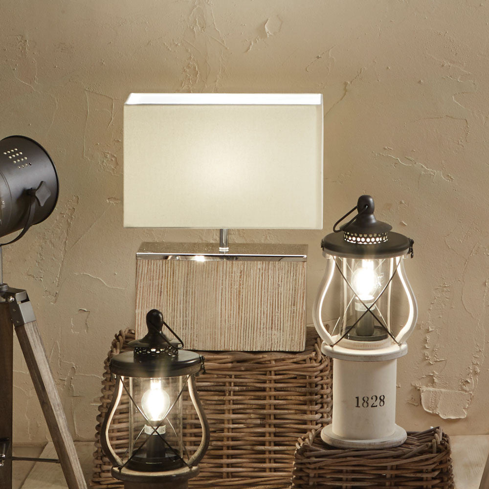 Hampton White Wash Wood Table Lamp for sale - Woodcock and Cavendish