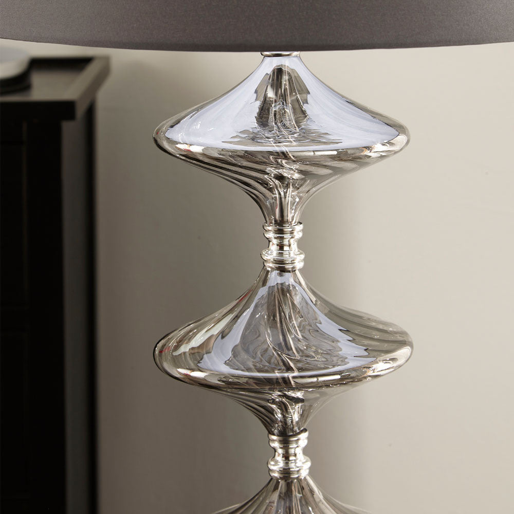 Gabby Metal and Grey Glass Table Lamp for sale - Woodcock and Cavendish