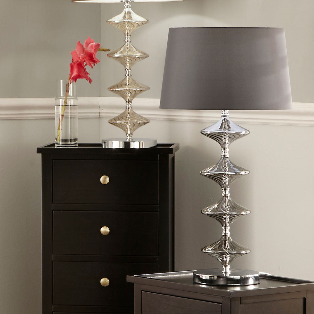 Gabby Metal and Grey Glass Table Lamp for sale - Woodcock and Cavendish