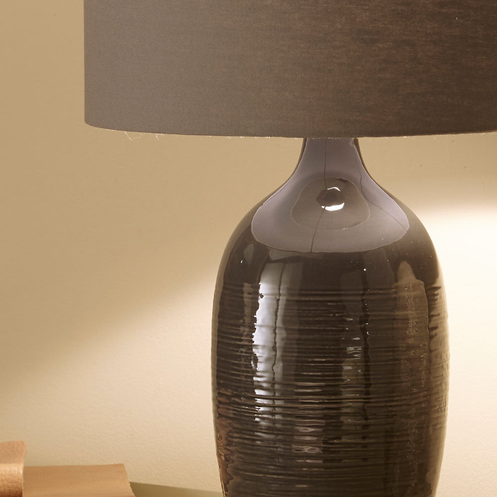 Abbie Etched Graphite Ceramic Table Lamp for sale - Woodcock and Cavendish