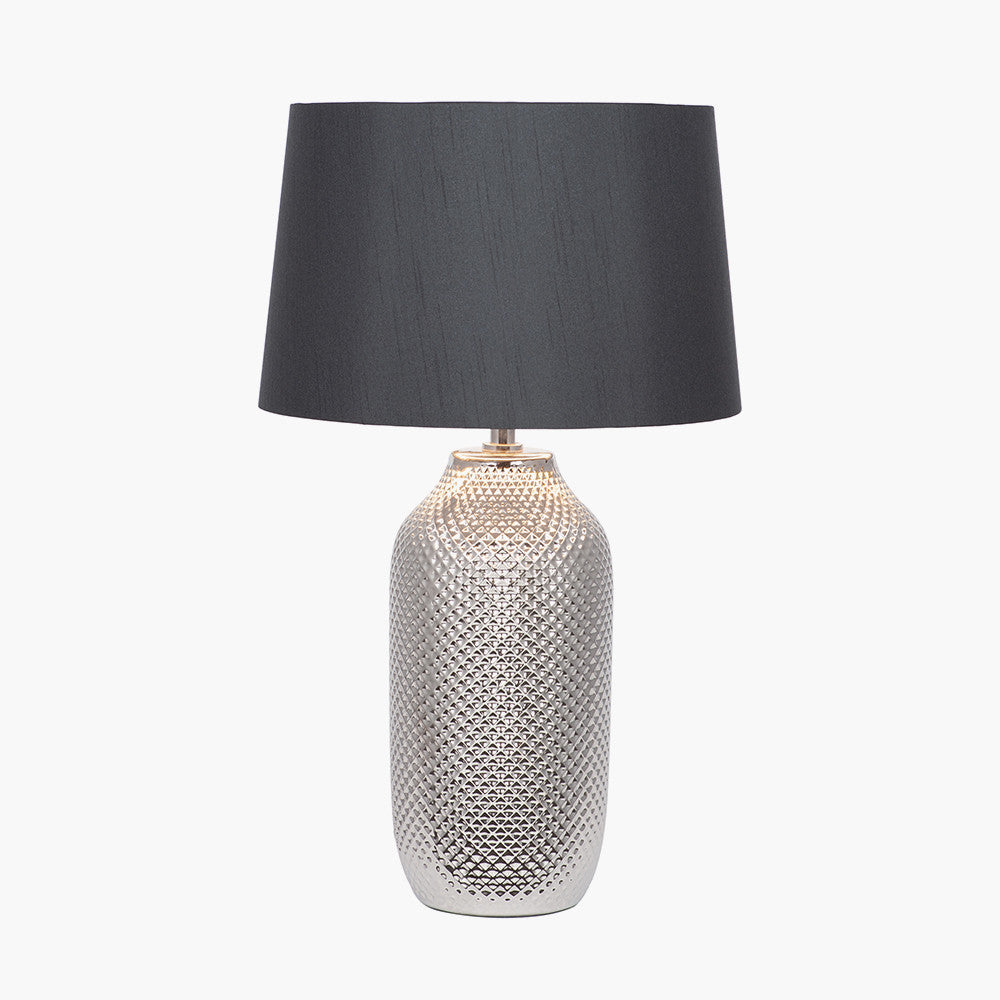 Nova Silver Textured Ceramic Bottle Table Lamp for sale - Woodcock and Cavendish