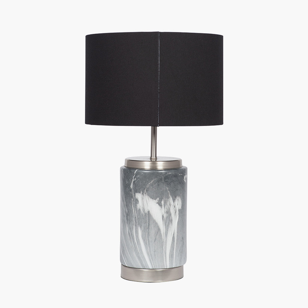Carrara Grey Marble Effect Ceramic Table Lamp for sale - Woodcock and Cavendish