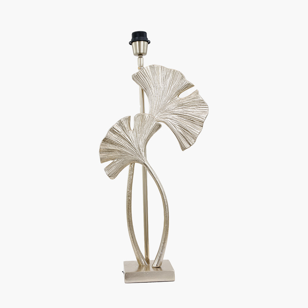 Gingko Shiny Champagne Metal Tall Gingko Leaf Table Lamp for sale - Woodcock and Cavendish