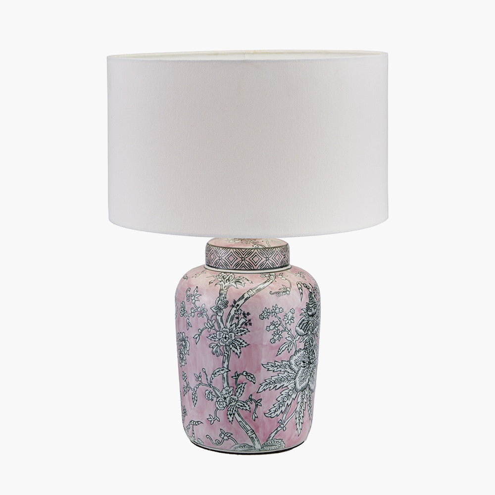 Alicia Pink Floral Ceramic Table Lamp for sale - Woodcock and Cavendish