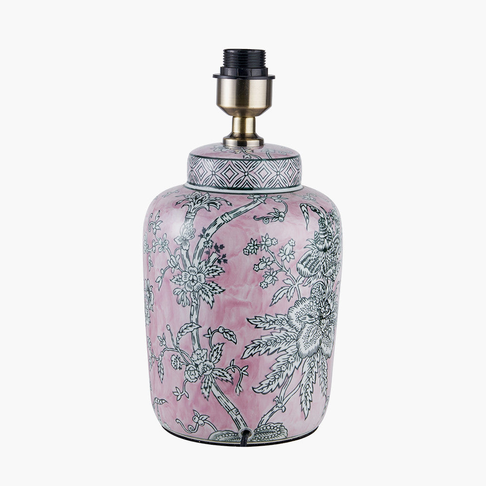 Alicia Pink Floral Ceramic Table Lamp for sale - Woodcock and Cavendish
