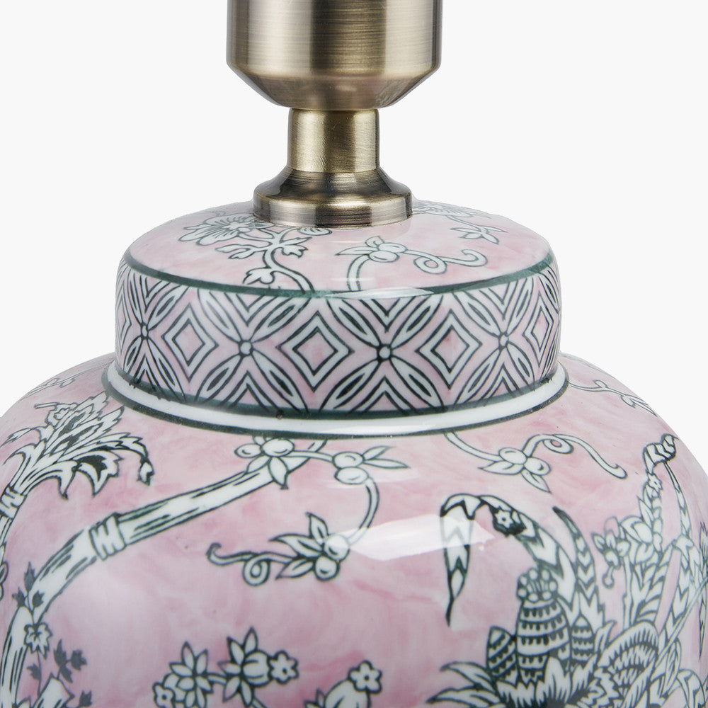Alicia Pink Floral Ceramic Table Lamp for sale - Woodcock and Cavendish