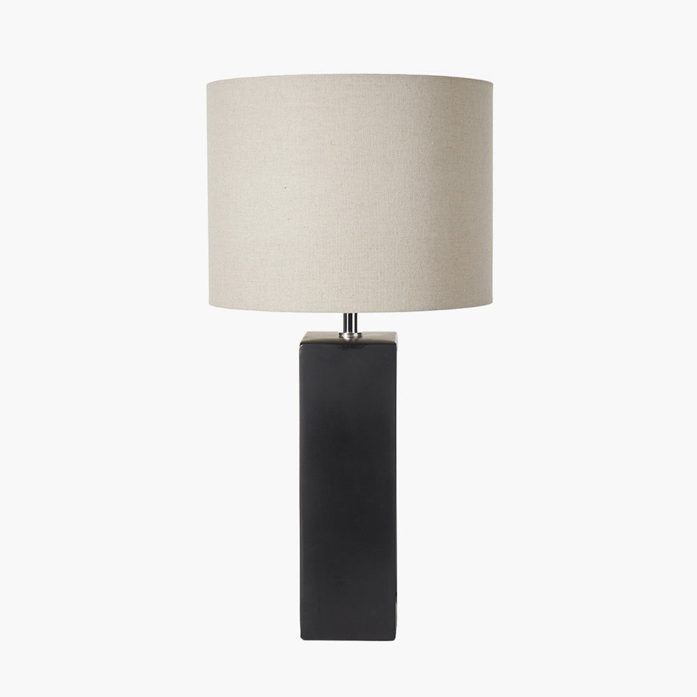 Block Black Ceramic Tall Table Lamp for sale - Woodcock and Cavendish
