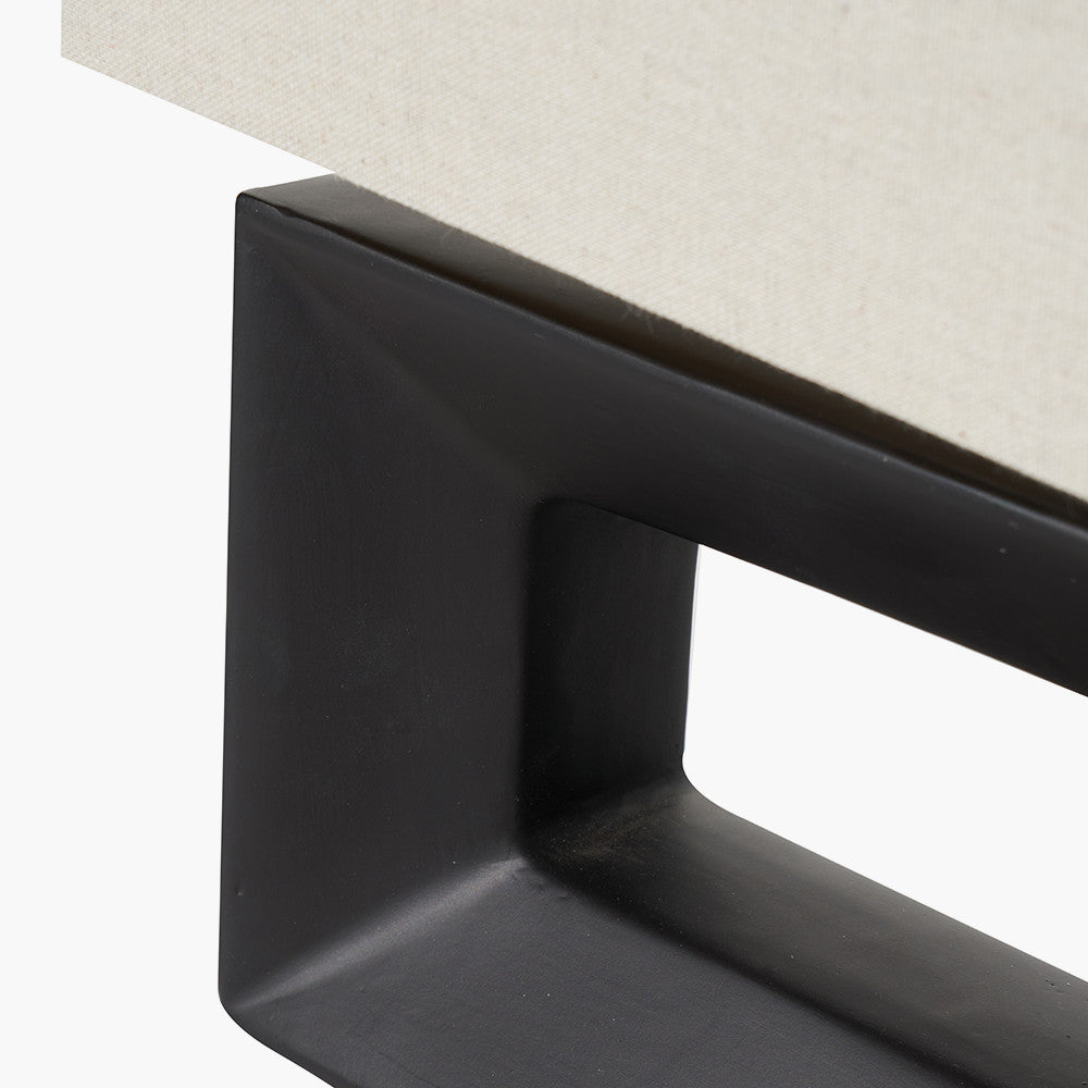 Block Black Ceramic Rectangular Table Lamp for sale - Woodcock and Cavendish