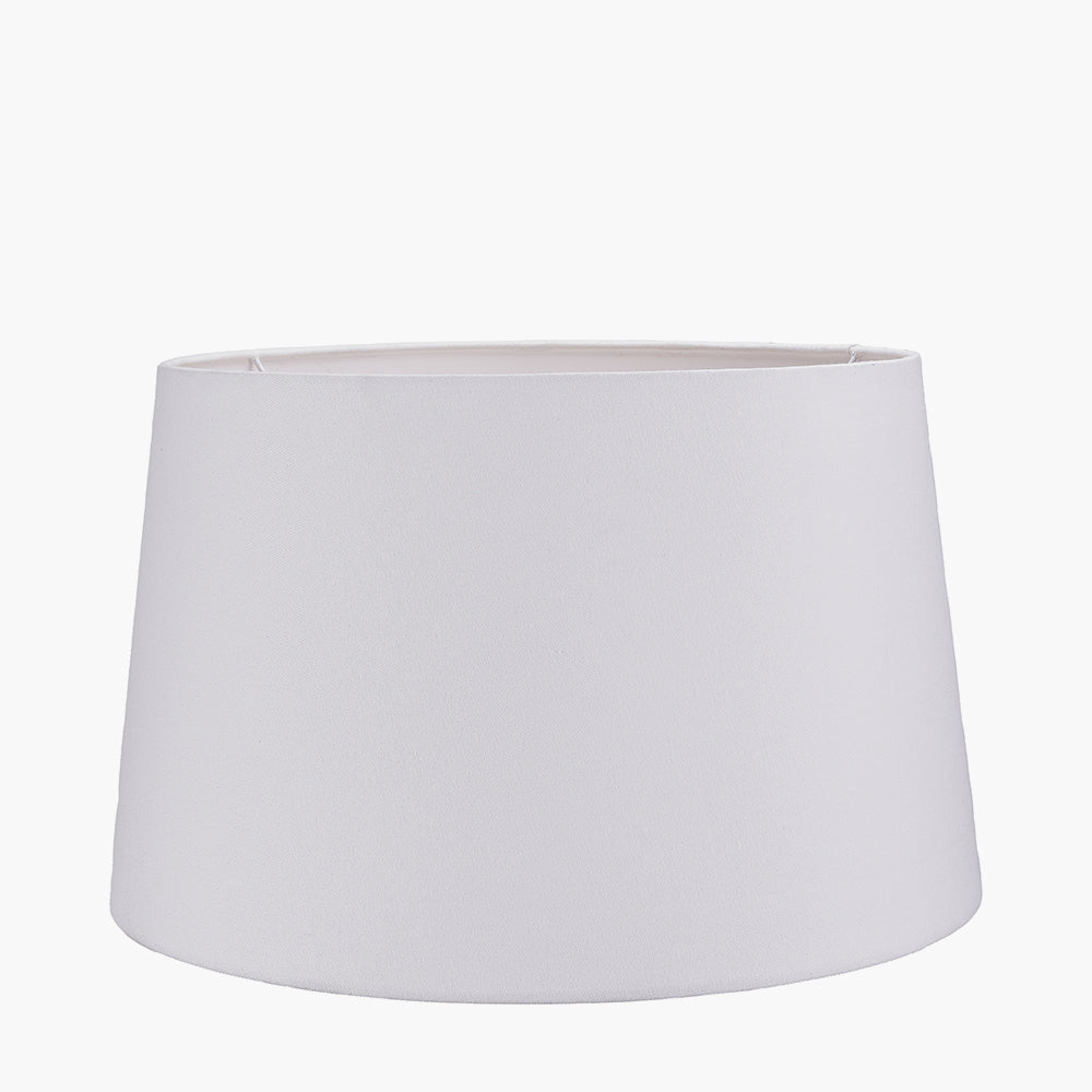 Winston 45cm White Handloom Tapered Cylinder Shade for sale - Woodcock and Cavendish