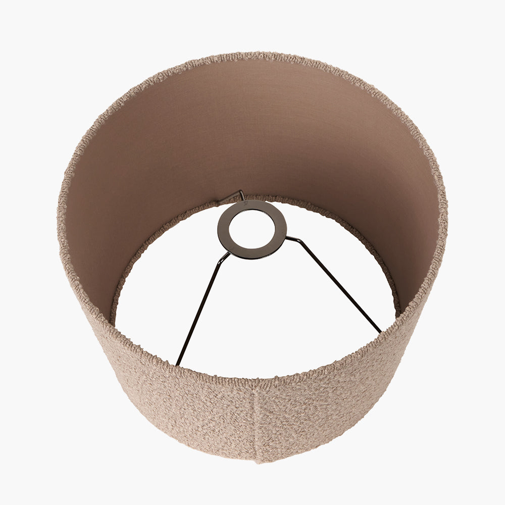 Taupe Boucle Tapered Cylinder Shade-30cm