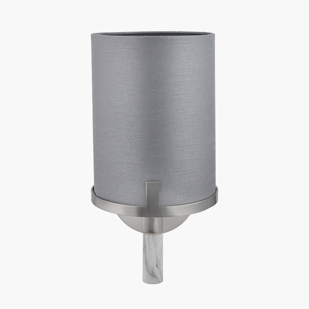 Midland Brushed Nickel and Grey Marble Effect Wall Light for sale - Woodcock and Cavendish