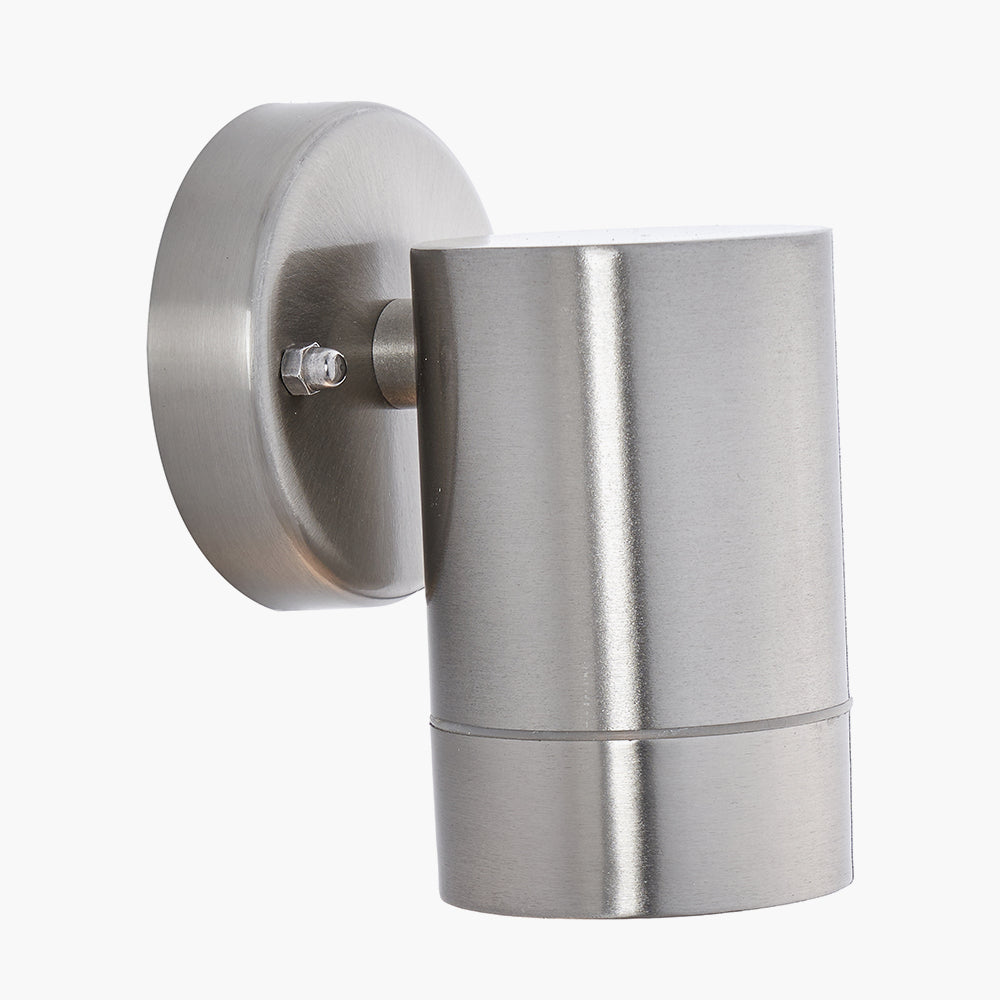 Lantana Brushed Steel Metal Fixed Spot Wall Light for sale - Woodcock and Cavendish