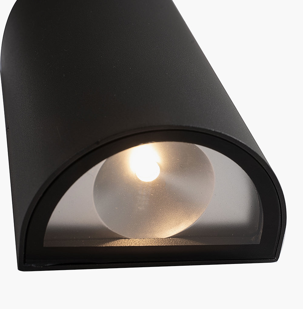 Hydra Dark Grey Metal Rounded Outdoor Dual Wall Light for sale - Woodcock and Cavendish