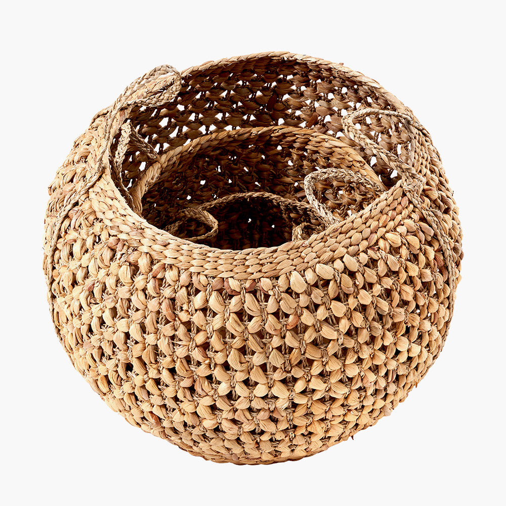 S/3 Woven Water Hyacinth Handled Round Baskets for sale - Woodcock and Cavendish