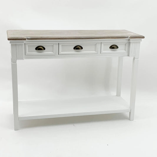 Wooden Console Table with 3 Drawers for sale - Woodcock and Cavendish