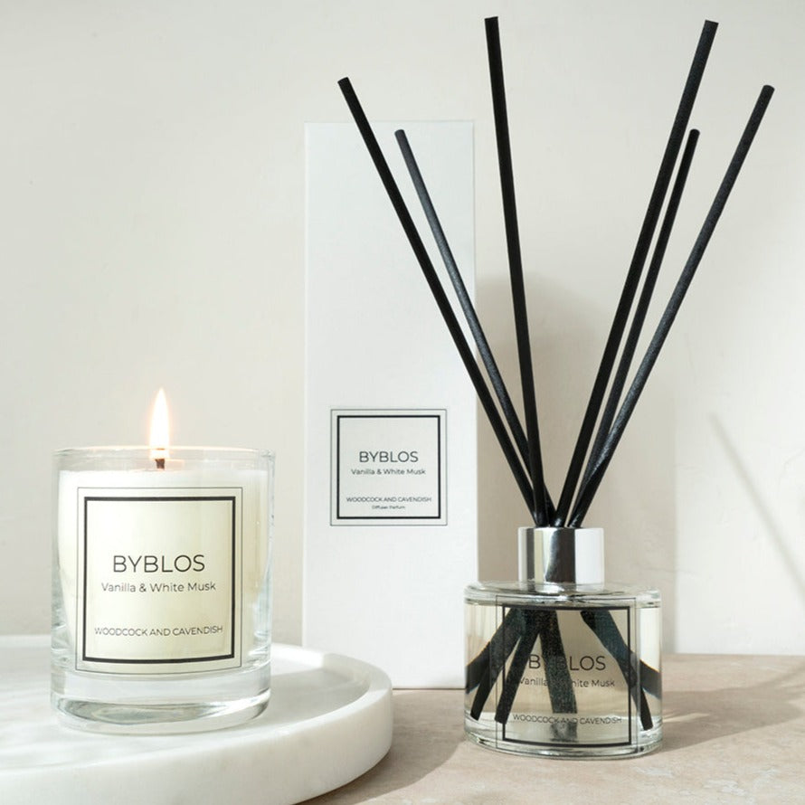 Byblos Home Candle 20cl for sale - Woodcock and Cavendish