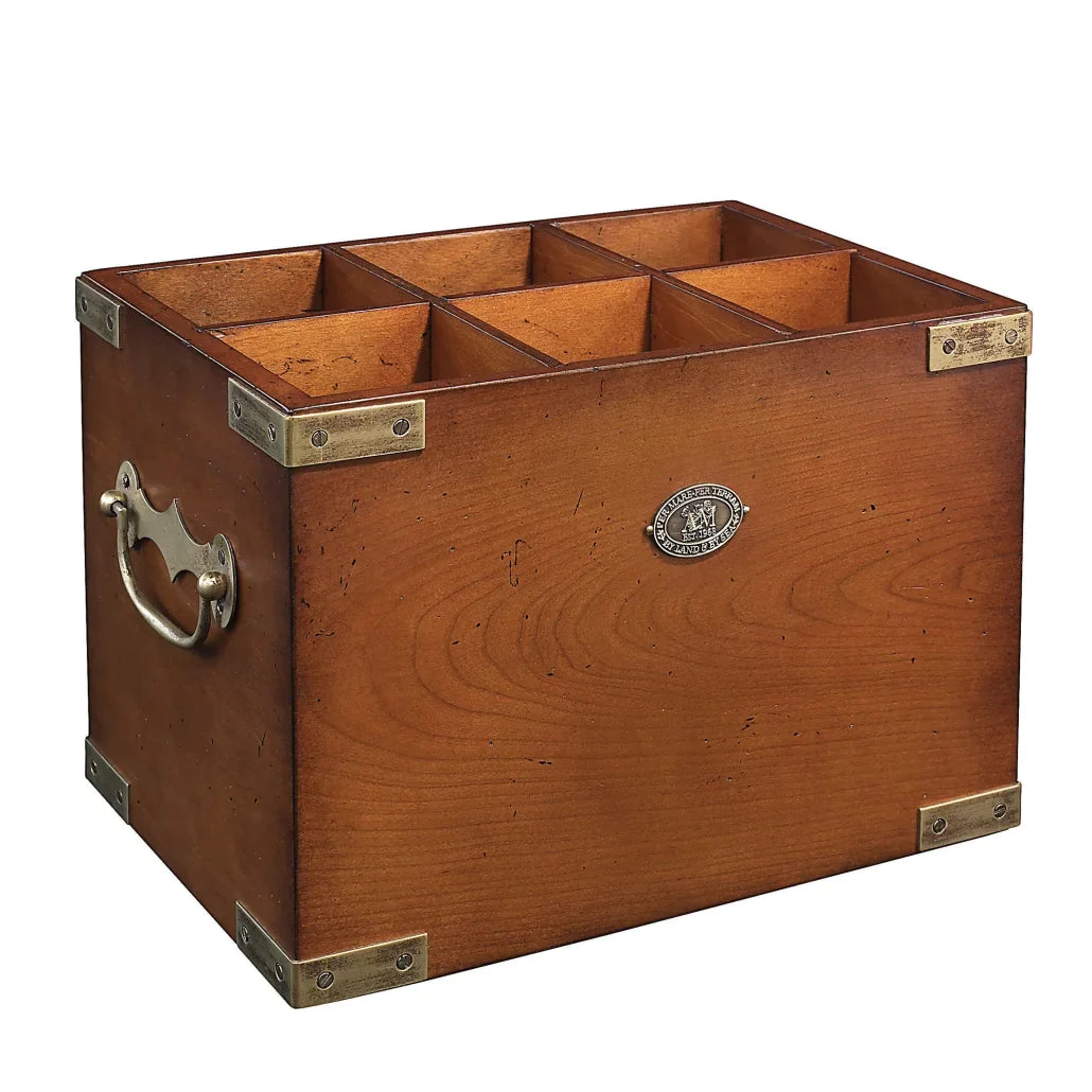 Premium Solid Wood Wine Holder with Brass Corners – Travel-Ready Elegance