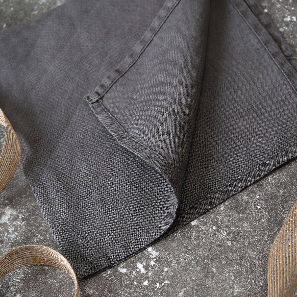 Charcoal Grey Stonewashed Linen Napkins - Set of 2 for sale - Woodcock and Cavendish