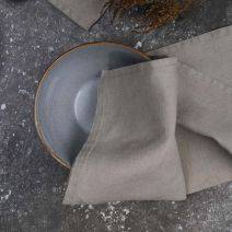 Linen Taupe Plain Edge Napkins - Set of 2 for sale - Woodcock and Cavendish