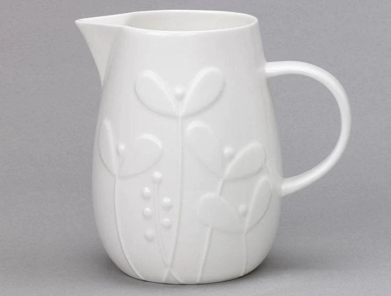 Plum Extra Large White Bone China Jug for sale - Woodcock and Cavendish