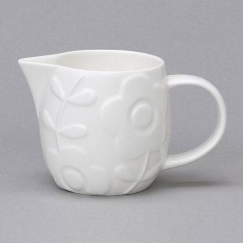 Plum Medium Flower White Bone China Jug for sale - Woodcock and Cavendish