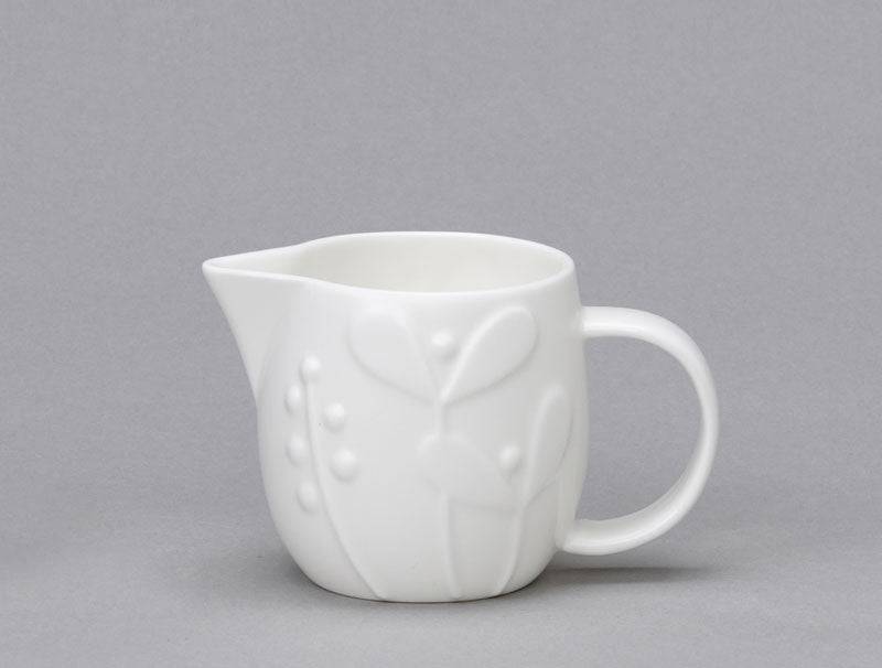 Plum Seedling Small White Bone China Jug for sale - Woodcock and Cavendish