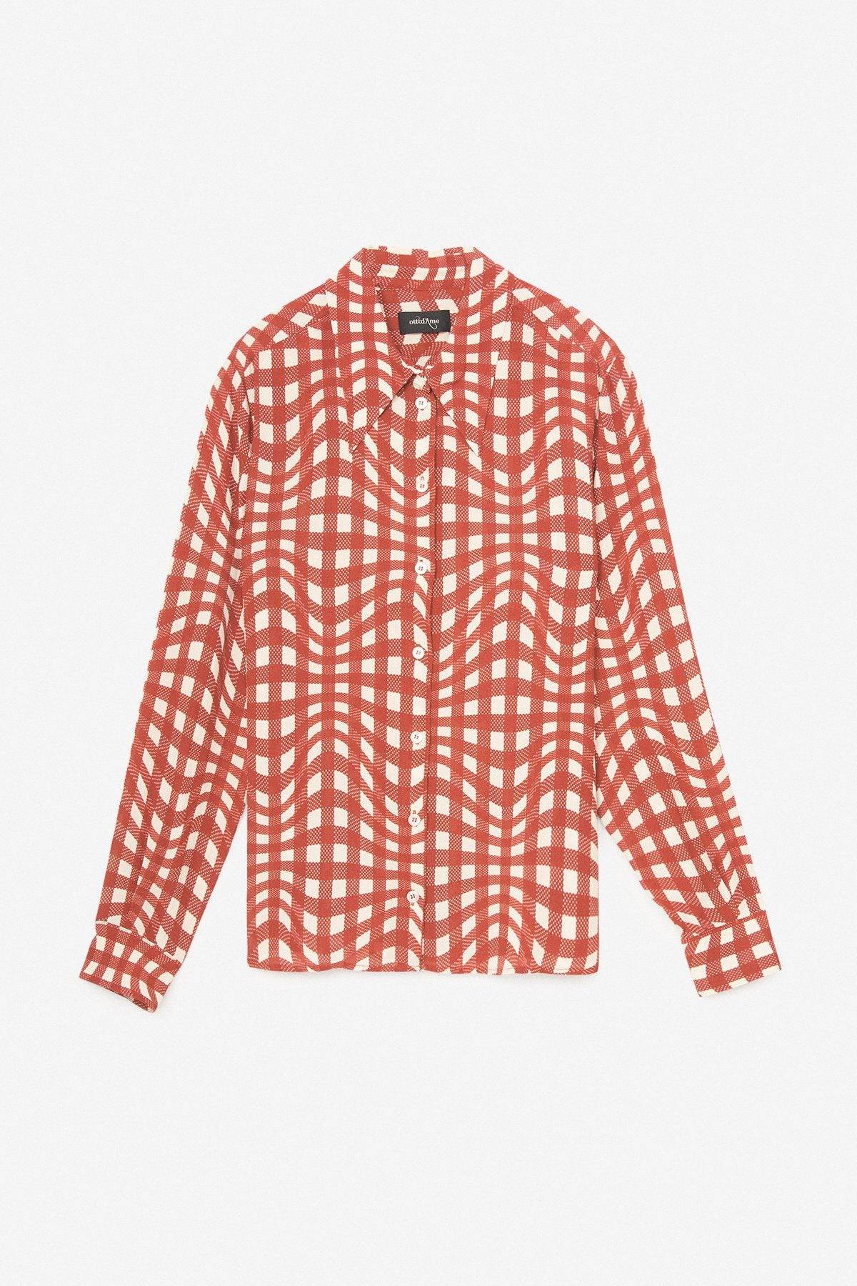 Print Silk Blend Shirt for sale - Woodcock and Cavendish