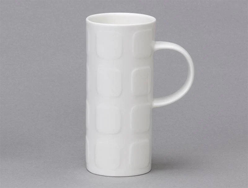 Skinny Square White Bone China Mug for sale - Woodcock and Cavendish