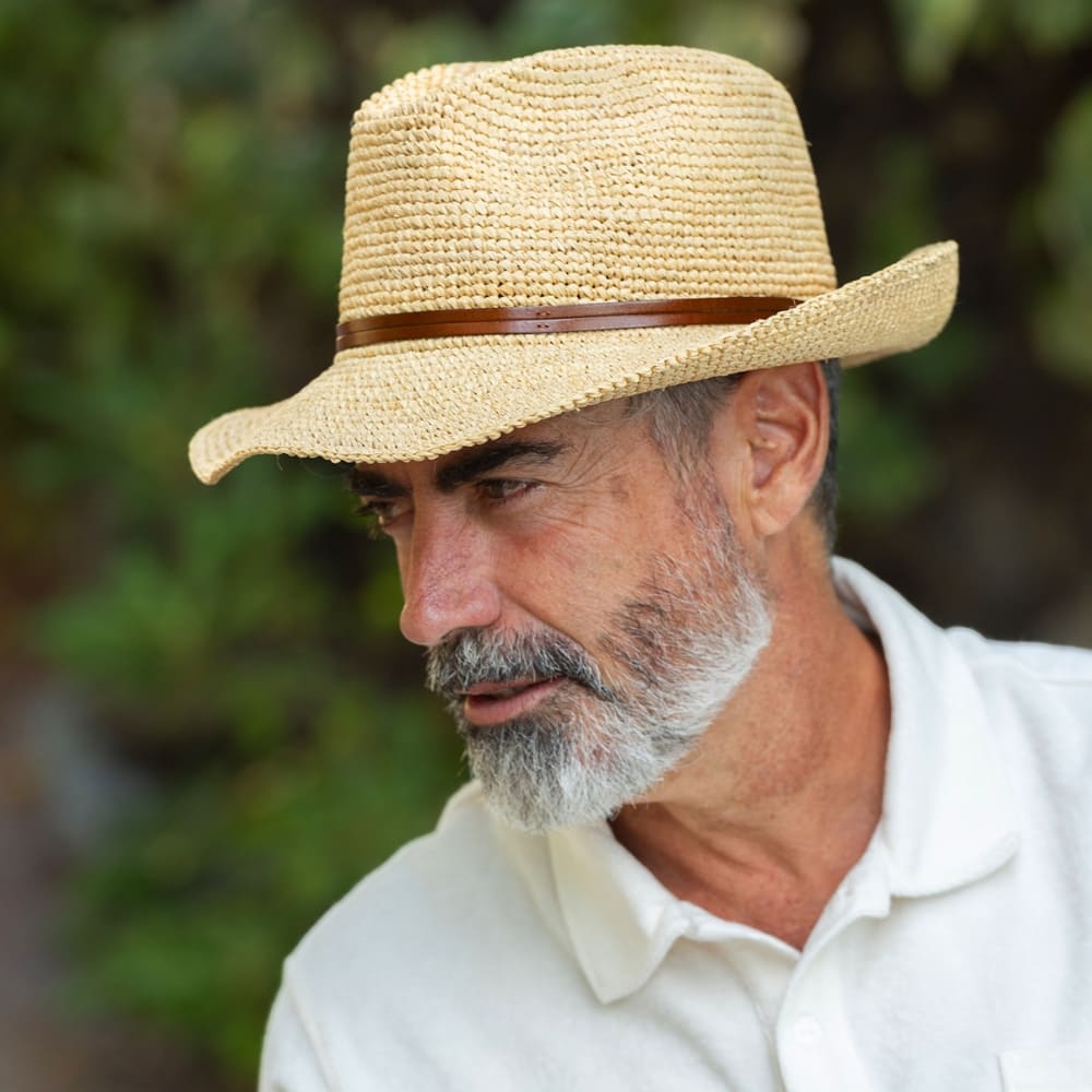 Madagascar Raffia Hat with Leather Strap | Luxury Summer Hat