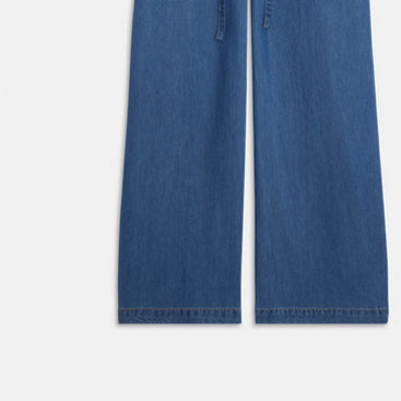 Blue Wide-Leg Tie Jeans: Sustainable Style & Comfort