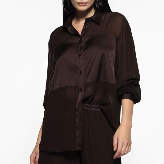 Transparent shirt with buttons