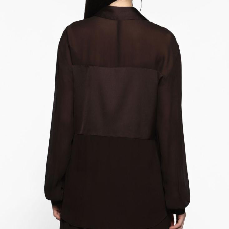 Transparent shirt with buttons