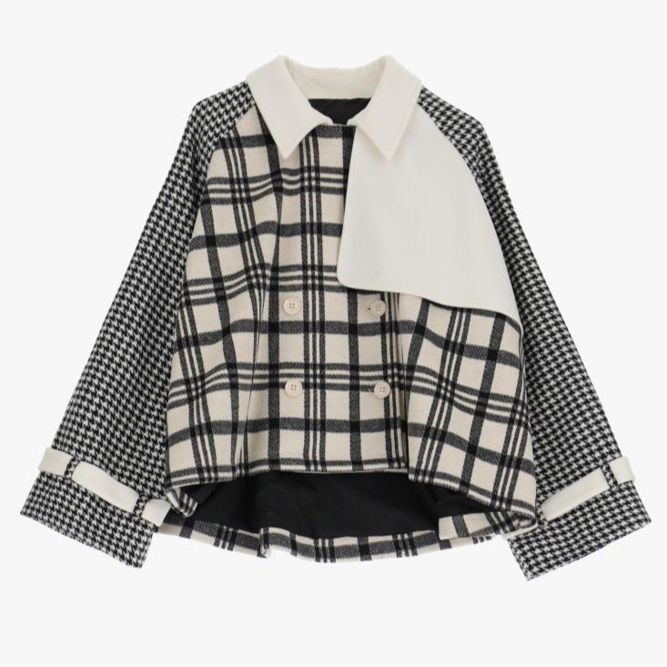 Patterned Jacket Short Double-Breasted