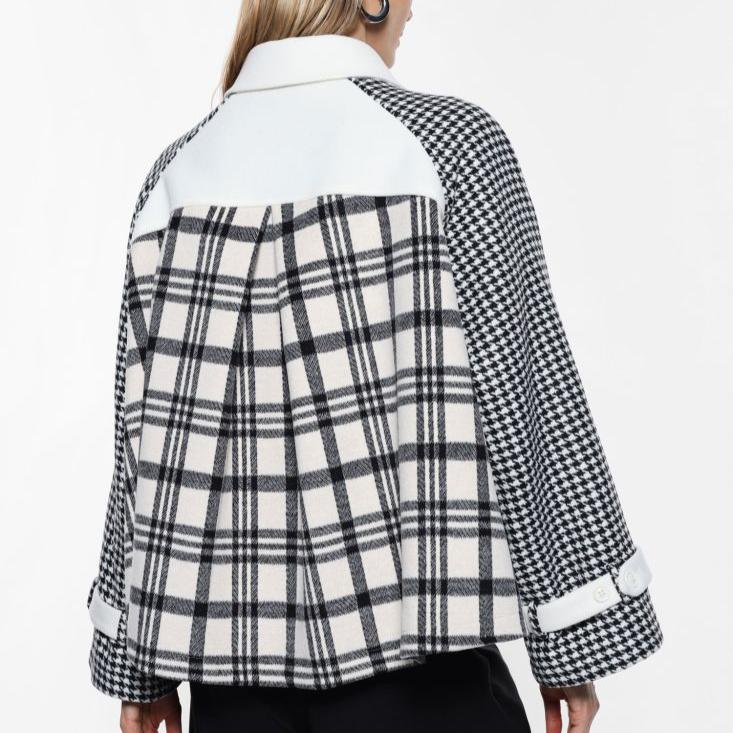 Patterned Jacket Short Double-Breasted