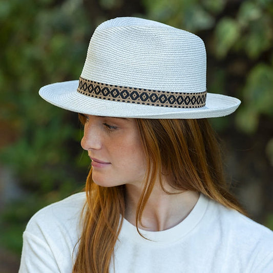 Borsalino Hat with Band – Ecru | Ultra-Light Unisex Summer Hat