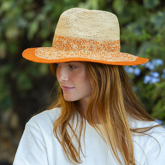 Capeline Raphia Hat – Orange | Handcrafted Luxury Sun Hat