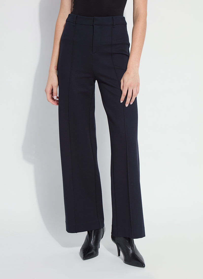 Nadia High-Waist Wide-Leg Ponte Trousers
