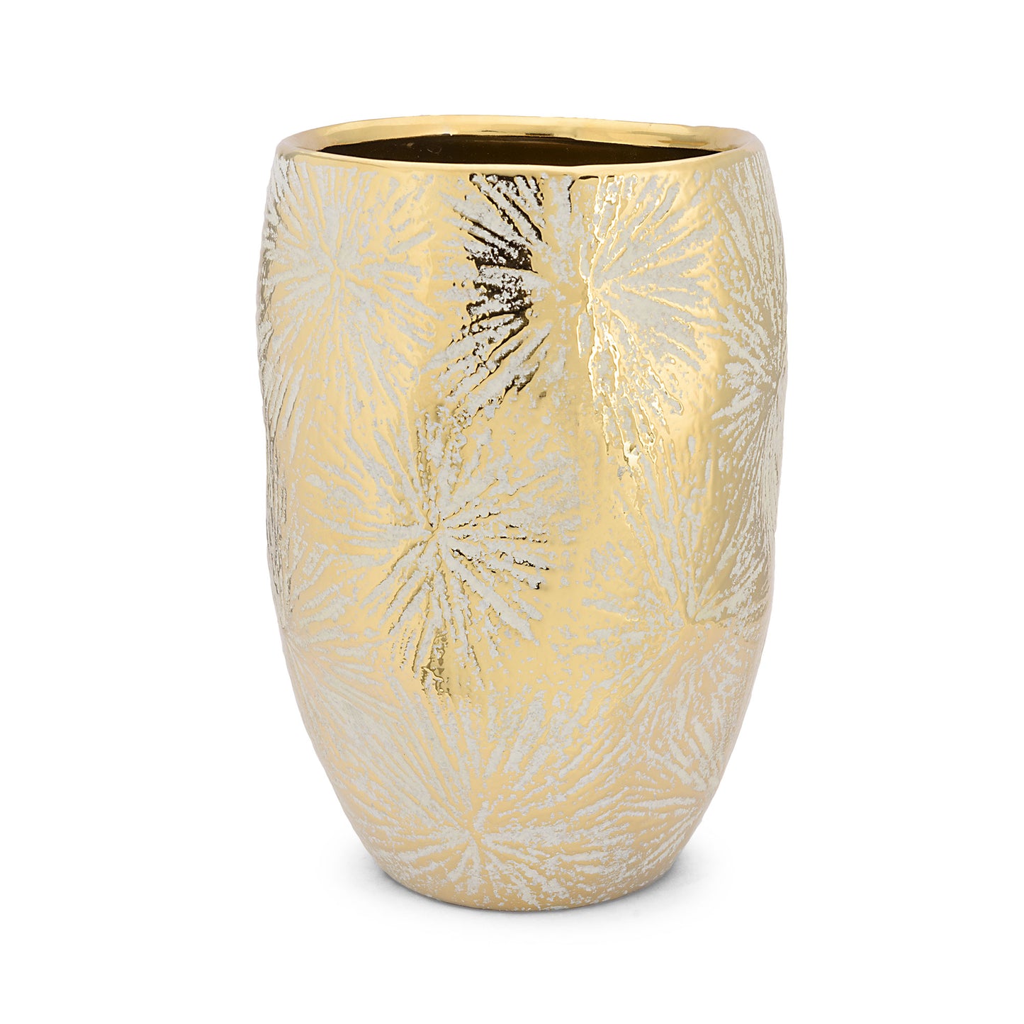 Gold Lustre & Cream Vase - Med- | Luxe Deco Elegance