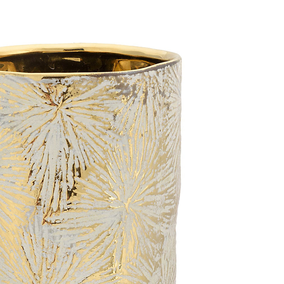 Gold Lustre & Cream Vase - Large | Luxe Deco Elegance