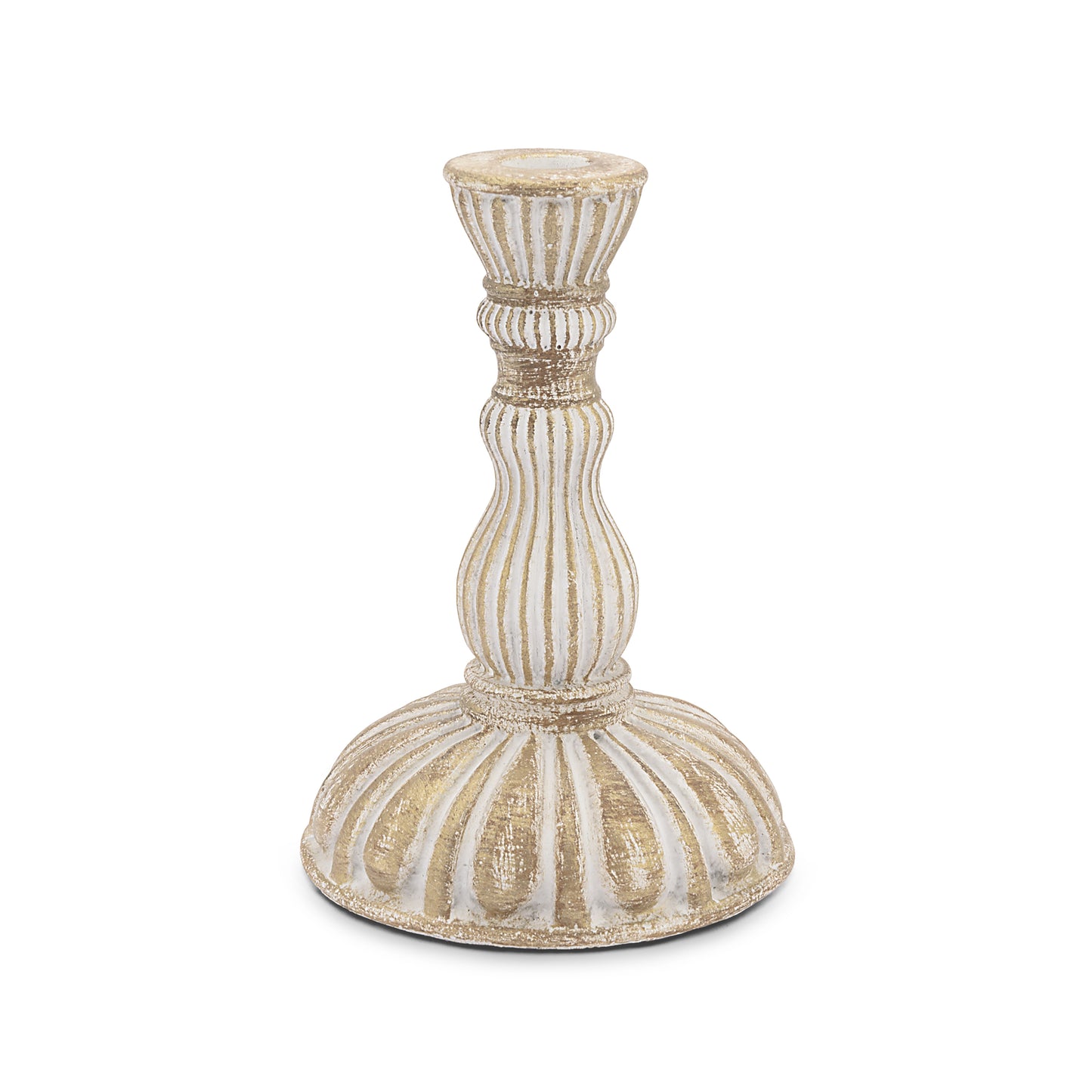 Large White & Gold Candle Holder | Elegant & Modern Décor