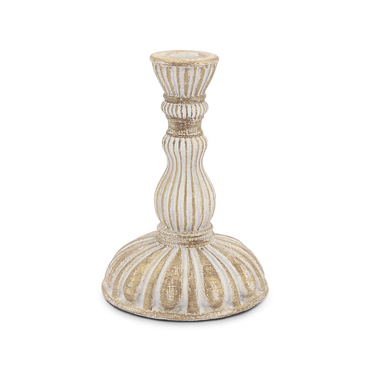 Large White & Gold Candle Holder | Elegant & Modern Décor