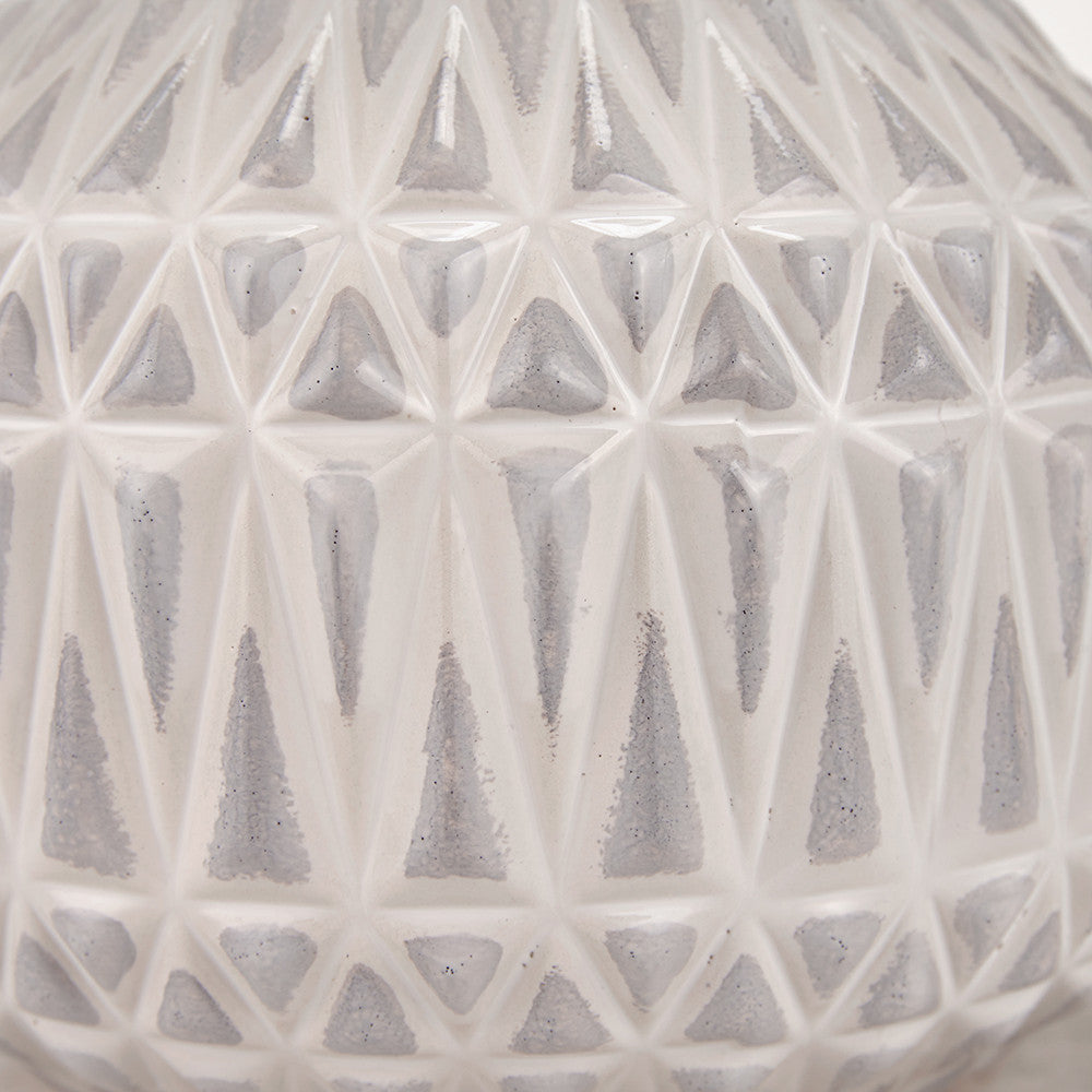 Warm White Aztec Texture Ceramic Table Lamp by Pacific