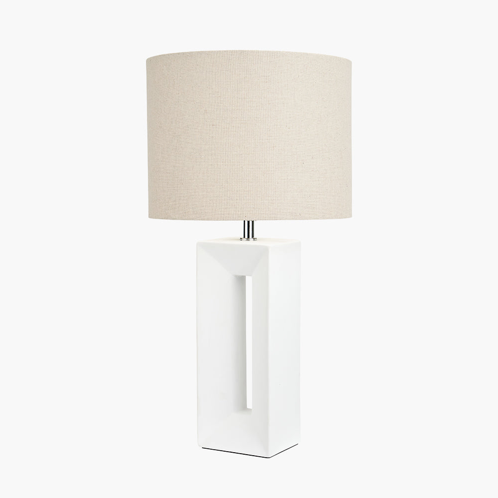 Block White Ceramic Tall Table Lamp by Pacific