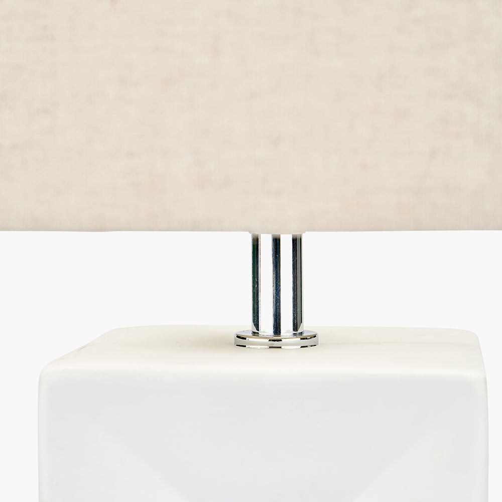 Block White Ceramic Tall Table Lamp by Pacific