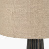 Black Wash Mango Wood Table Lamp with Natural Linen Shade
